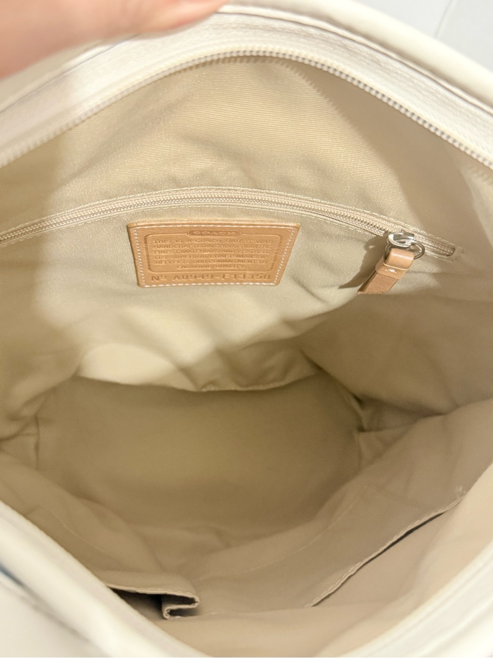 Coach F13358 Signature Bucket Bag Blue & White Canvas Leather Crossbody - Picture 11 of 12